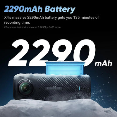 8K 360° action camera, 4K wide-angle video, 135 minutes battery life, AI editing, suitable for sports, travel Insta360 X4