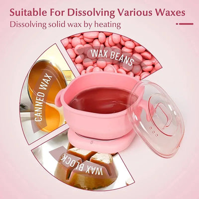 400ML Portable Foldable Silicone Bowl Electric Wax Warmer Heater Wax-melt Machine Beauty Hair Removal Device Wax Therapy Machine