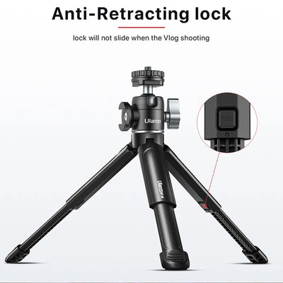 Ulanzi U-Vlog Lite Extendable Phone Camera Tripod with 360° Ballhead 1/4 Screw Portable Vlog Kit Light Desktop Tripods For Phone