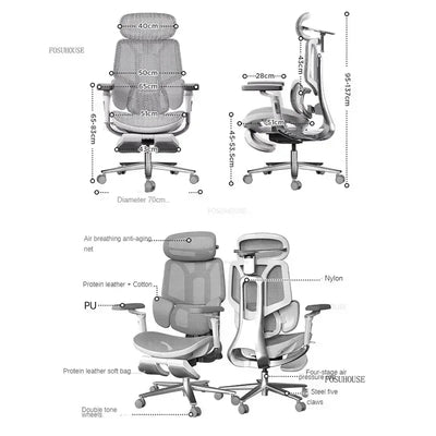 Luxury Computer Chair Gaming Chair Home Ergonomic Office Chairs Designer Office Furniture with Backrest Waist Protector Armchair