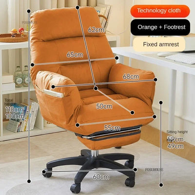 Nordic Technology Cloth Computer Armchair Study Home Furniture Lift Swivel Office Chair Comfortable Long-sitting Gaming Chairs X