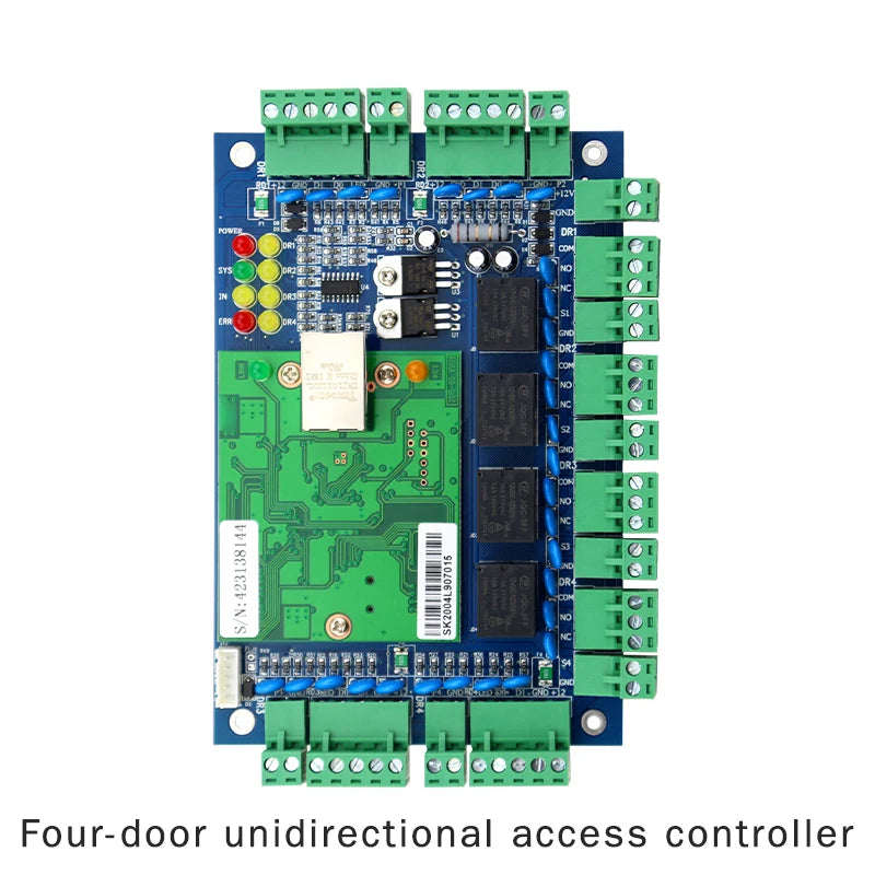 Four-door Unidirectional RFID Access Controller TCP/IP Network Wiegand Access Control System Security Protection Control Panel