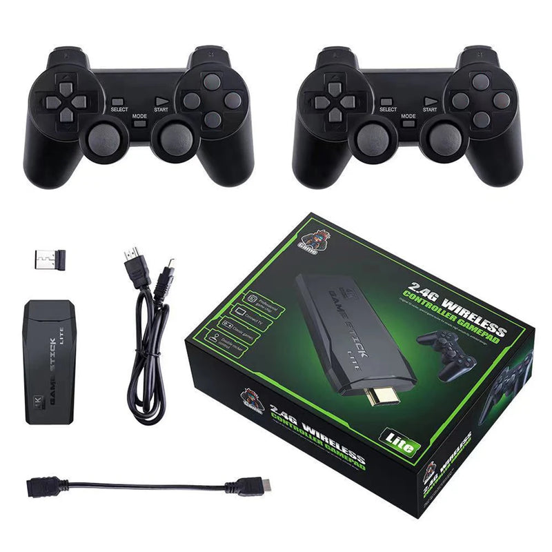 Video Game Sticks M8 Console Game Stick 2.4G Dual Wireless Controller Retro Games Console 10000+ 64G Retro Game for Kids Gifts