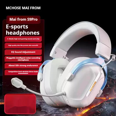 MCHOSE S9 Pro Gaming Headphone Wireless With Microphone Aluminium Alloy Low Latency Customized Gamer Headset Laptop Accessories