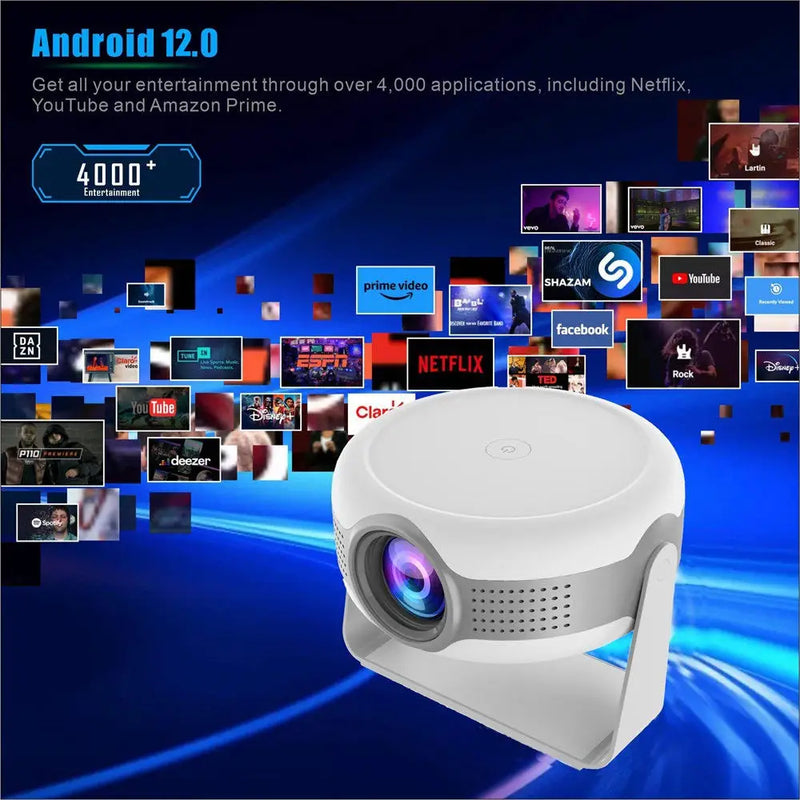 Tripsky T269 PRO Smart Projection 4K HD 280ANSI 720P Android 12.0 2.4G/5G Electronic Focus Android Projector