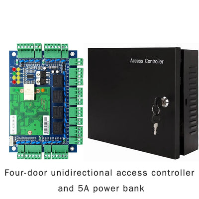 Four-door Unidirectional RFID Access Controller TCP/IP Network Wiegand Access Control System Security Protection Control Panel