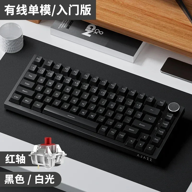 AJAZZ AK820 Wireless Mechanical Keyboard Three Mode RGB Hot Swap Gasket Structure Gamer Laptop Accessories Bluetooth Keyboard