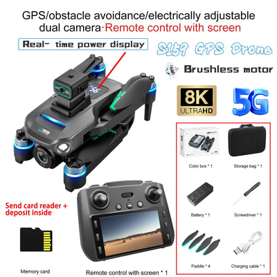 S159 Mini Drone GPS 8K Professional WIFI FPV Dron and 8K Camera 5G Picture Transmission with Screen Remote Control RC Quadcopter