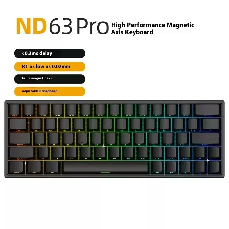 IROK ND63pro Aluminum Alloy Magnetic Mechanical Gaming Keyboard Full Key Hot-swappable  Macro Defines 8Khz Wired Gaming Keyboard