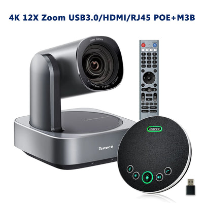 4K PTZ Conference Camera 8MP HDMI 12x Zoom USB3.0 IP Live Streaming Camera POE Support for Church Worship Education OBS VMix