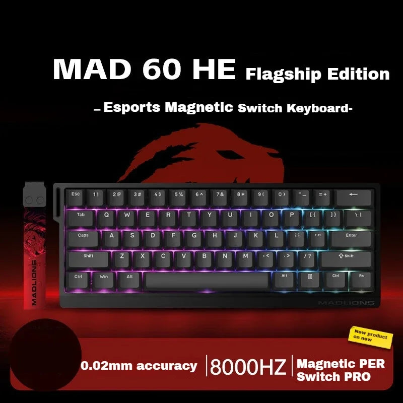 MADLIONS Mad60 Mad68 HE Mechanical Keyboard Wired 8k Polling Rate Magnetic Switch Customized Gaming Keyboard Pc Gamer Accessory