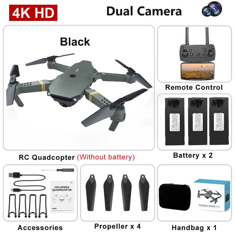 NEW RC Drone WiFi FPV Altitude Hold Foldable RC Drone with Battery 6-axis Quadcopter 4K HD Camera RC Drone Helicopter Drone Gift