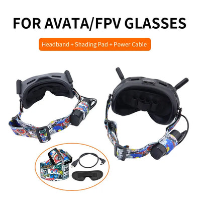 Headband for DJI Avata FPV Goggles V2 Battery Holder Head Strap Power Supply Cable Dustproof Pad for DJI Goggles 2 Accessories