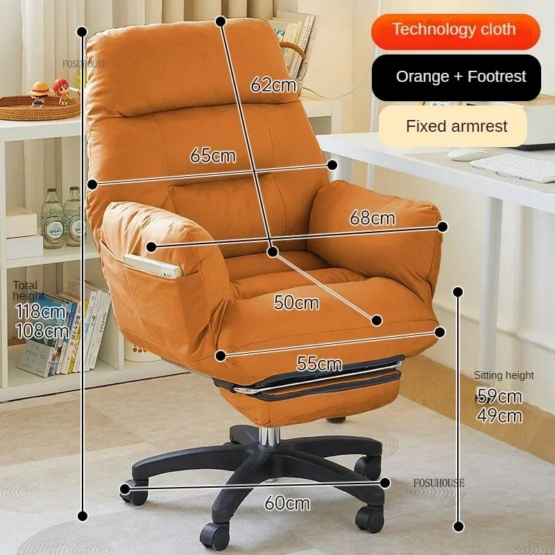 Nordic Technology Cloth Computer Armchair Study Home Furniture Lift Swivel Office Chair Comfortable Long-sitting Gaming Chairs X