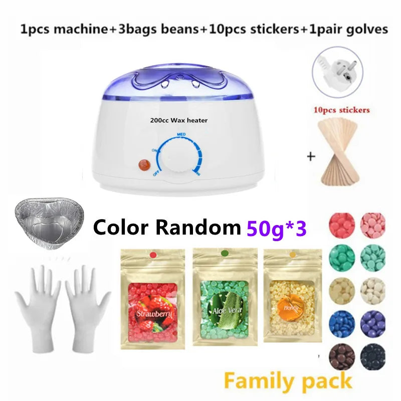 200cc Paraffin Wax Warmer mini Wax Heater Feet Mini SPA Wax-melt Machine Heater  Body Depilatory  Machine Waxing Kit