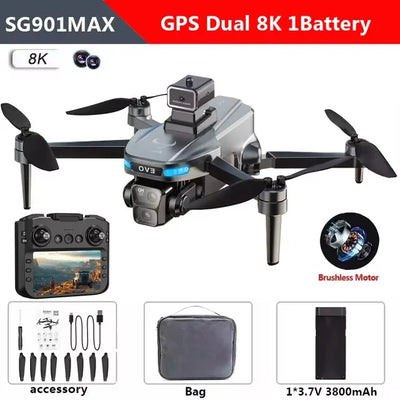 Xiaomi SG901 MAX Drone Aerial 8K HD Dual-Camera GPS Brushless Motor Obstacle Avoidance With Screen Remote Control Folding Drone