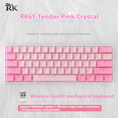 Rk Royal Kludge Rk61 2.4g Wireless Mechanical Keyboard Bluetooth Triodo 61 Rgb Backlit Mini Player Keyboard Hot Swappable