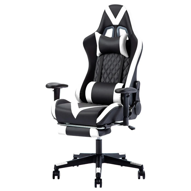 comfortable custom anji pu leather reclining PC computer chair silla gamers racing gaming chair with footrest