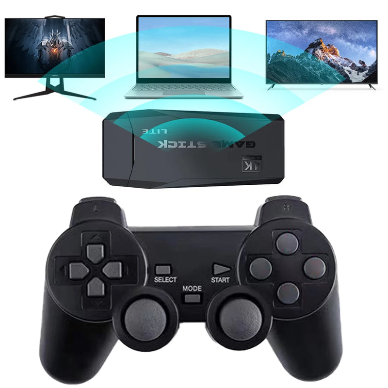 Video Game Sticks M8 Console Gamestick 2.4G Dual Wireless Controller Retro Game-Stick HD Output 10000+ 64G Retro Game Xmas Gift