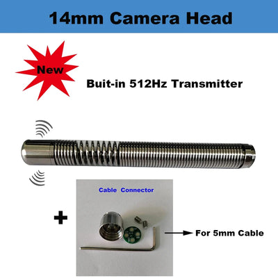 14mm Camera Head IP68 512Hz Built-inTransmitter 304 Waterproof Locator Pipe Sewer Drain Inspection Endoscope Camera,TIMOOK