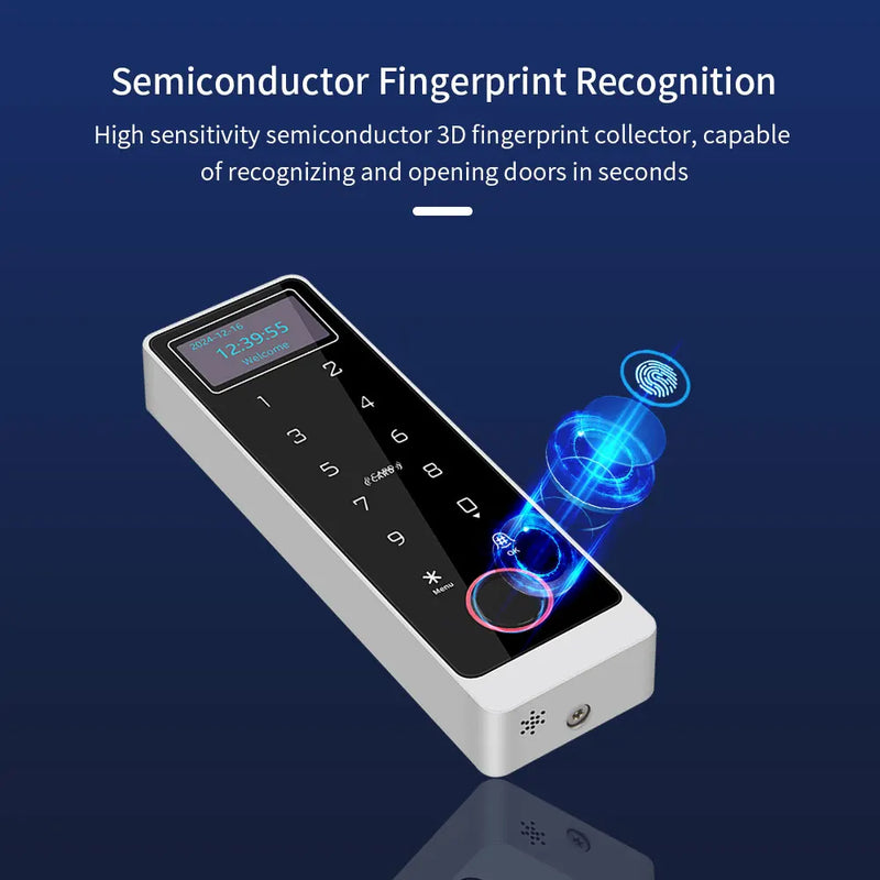 Metal Waterproof Tuya App RFID Wifi Biometric Fingerprint Touch Keyboard RF 125Khz/13.56mhz Access Control keypad Remote Unlock