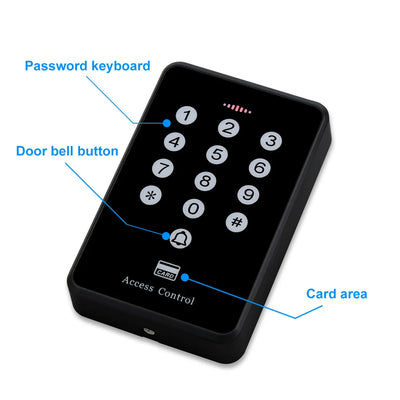 Cheap Standalone Access Control System Kit RFID Keypad 125KHz Card Reader Access Controller Keyfobs for Home OBO Hands