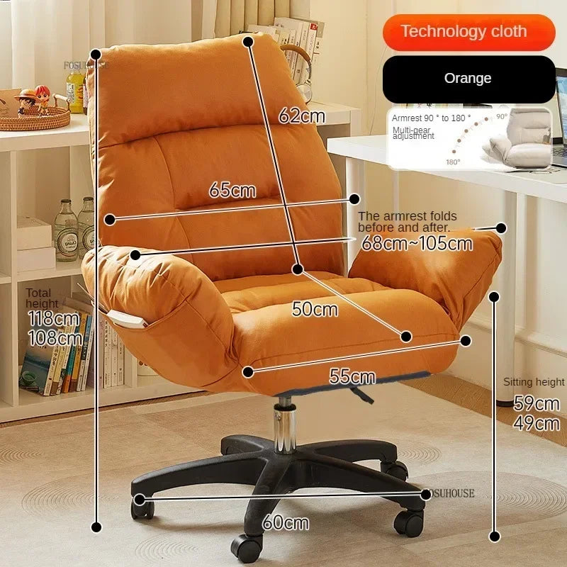 Nordic Technology Cloth Computer Armchair Study Home Furniture Lift Swivel Office Chair Comfortable Long-sitting Gaming Chairs X