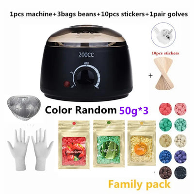 200cc Paraffin Wax Warmer mini Wax Heater Feet Mini SPA Wax-melt Machine Heater  Body Depilatory  Machine Waxing Kit