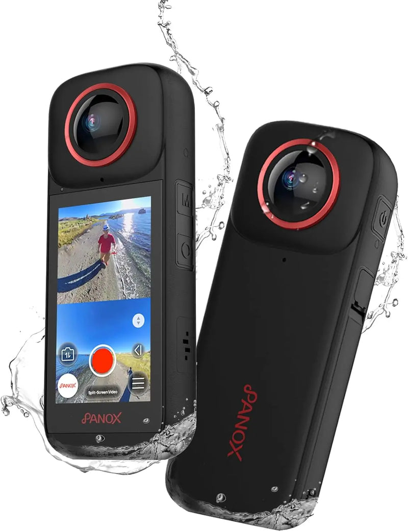 PanoX V3 8K Video cámara panorámica ,360 action camera 3.0-inch Display,for Sports, Vlog Waterproof