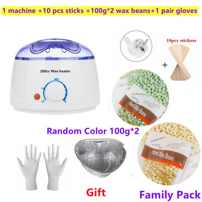 200cc Paraffin Wax Warmer mini Wax Heater Feet Mini SPA Wax-melt Machine Heater  Body Depilatory  Machine Waxing Kit