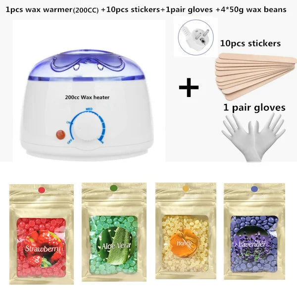 200cc Paraffin Wax Warmer mini Wax Heater Feet Mini SPA Wax-melt Machine Heater  Body Depilatory  Machine Waxing Kit