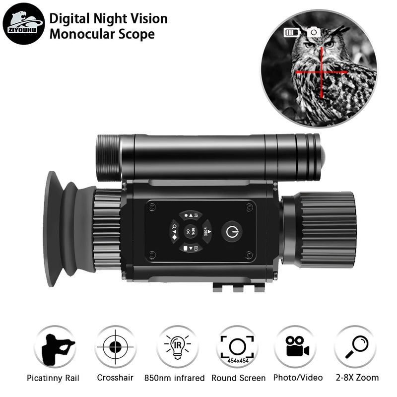 NV002 Digital Night Vision 1080P Video Camera Infrared Monocular with Crosshair for Hunting Night Sight Scope