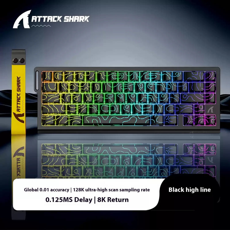 Attack Shark X68HE Customized Magnetic Switch Gaming Keyboard RGB Backlight Hot Swap Bluetooth Wireless Ergonomics E-sports PC