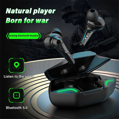 TWS Gaming Earbuds Wireless Bluetooth Earphones With Mic Bass Audio Sound Positioning 9D Stereo Music HiFi Headset For Gamer