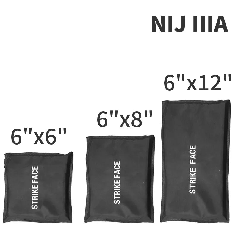 NIJ IIIA 3A Soft Body Armor BulletProof Panel UHMW-PE Inserts Body Armof Ballistic Plate 6x6 6x8 10x12 11x14