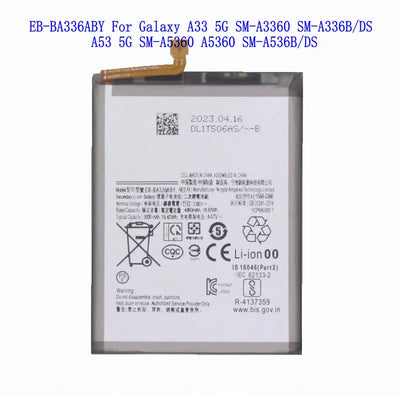 1x 5000mAh EB-BA336ABY Replacement Battery For Samsung Galaxy A33 5G SM-A3360 SM-A336B/DS A53 5G SM-A5360 A5360 SM-A536B/DS