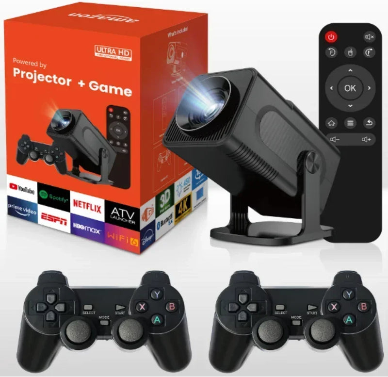 Project Hcs350 Pro Retro Video Game Consoles Handheld Game Console WIFI Portable Intelligent Quad Core Projector Arm Cortex-a53