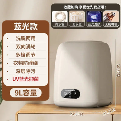 220V Compact Fully-Automatic Portable Washing Machine for Underwear, Socks and Delicates