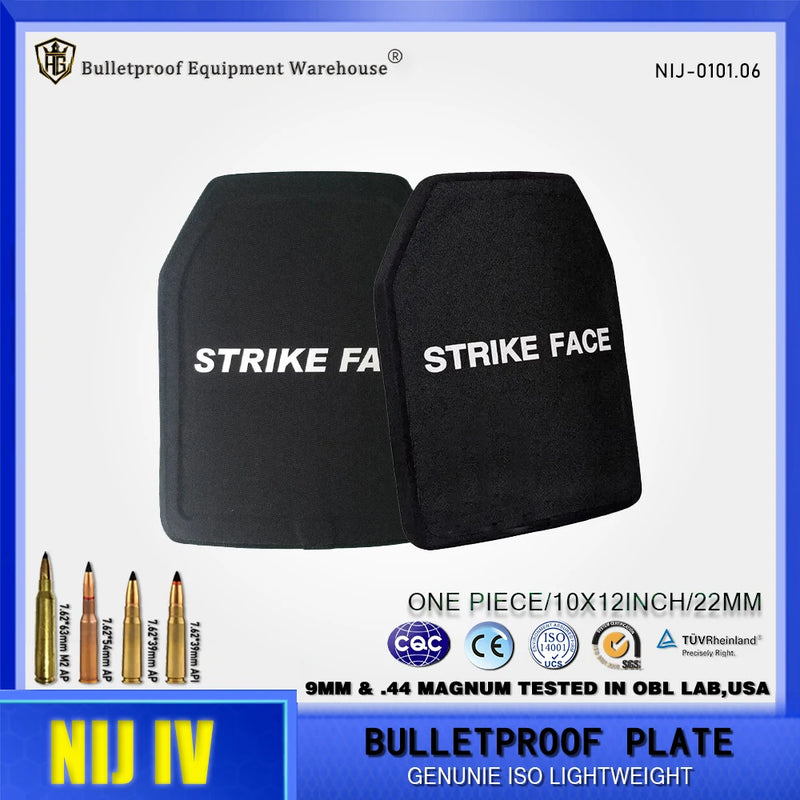 rank 4 10*12 inch 25 x 30 cm NIJ 0.0101.06 Bulletproof Plate Tactical Ceramic Plus PE Protective Armor 5.56&7.62mm AK47 M24