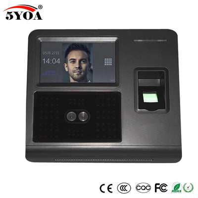 Face Facial Recognition Fingerprint TCP IP Attendance Access Control Device Biometric Time Clock Recorder No Touch Contactless