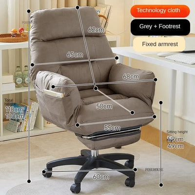 Nordic Technology Cloth Computer Armchair Study Home Furniture Lift Swivel Office Chair Comfortable Long-sitting Gaming Chairs X