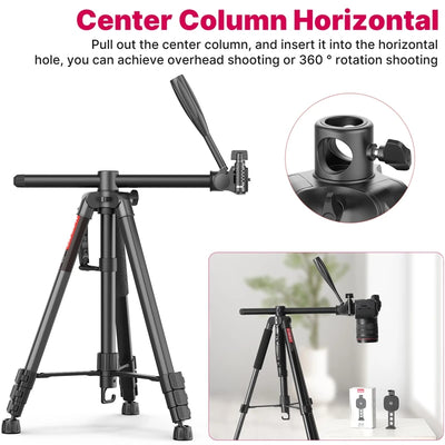 Ulanzi VT-01 1.8m Aluminum Alloy Tripod For Camera and Phone Five Section Center Column Monopod For Sony Canon Photography Stand