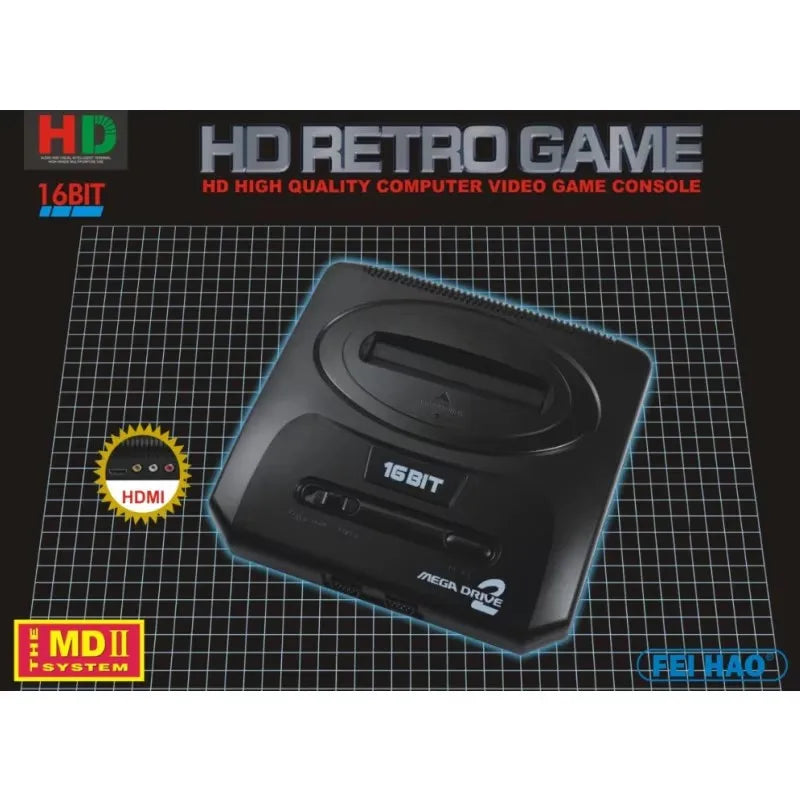 Mega Drive Genesis MD2 Shape 16BIT HD Ultra Video Game Console Wireless Controller Support SEGA Game Card