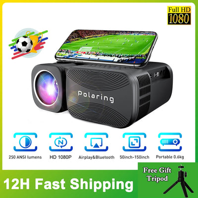 Polaring  A1Pro  Do Brazil 1080P Digital Projector  2.4&5G Wifi 13000 Lumens 250ANSI Cinema Game Outdoor Proyector