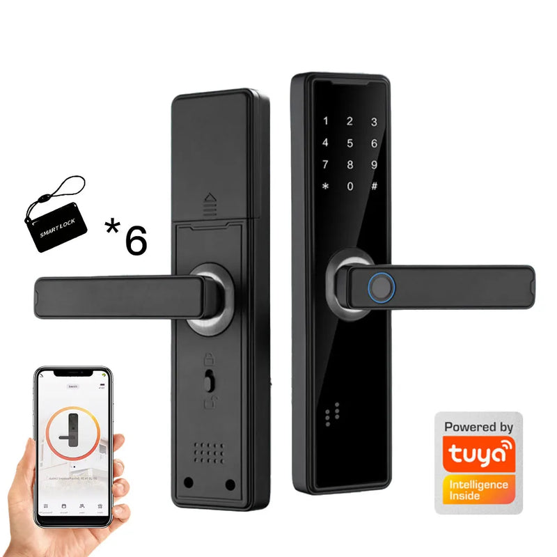 Tuya APP Intelligence Lock Biometric Fingerprint Smart Keyless Access Password IC Card Smartlife Support 5 Language