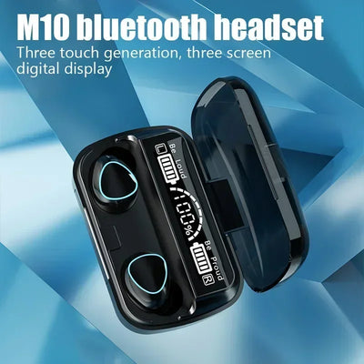 Wireless Earbuds M10 Bluetooth Earphones Handfree LED Dispay Headphones Bluetooth HiFi Stereo Music Waterproof Gaming Headset