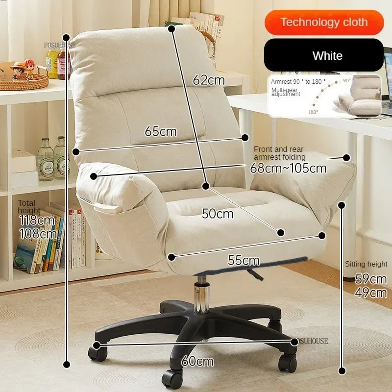 Nordic Technology Cloth Computer Armchair Study Home Furniture Lift Swivel Office Chair Comfortable Long-sitting Gaming Chairs X