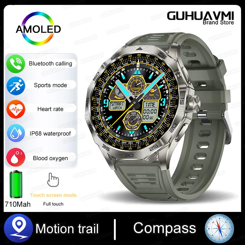 New Sports Track Smart Watch 1.85-Inch Ultra HD AMOLED Screen 710 Mah Battery Bluetooth Call SmartWatch For Huawei Android IOS