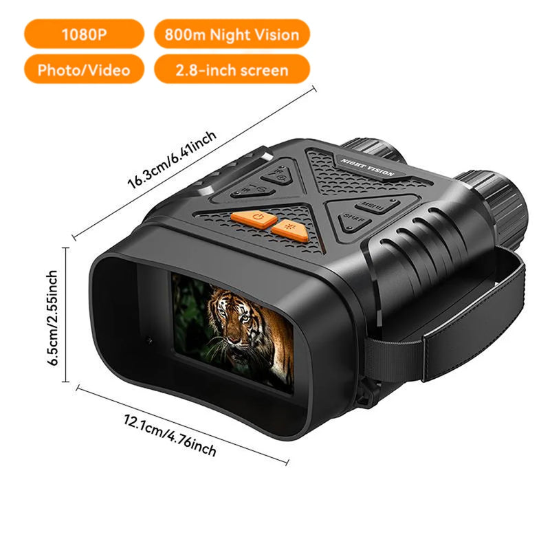 HD 1080P Digital Night Vision Goggles 5X 10X Digital Zoom Infrared Binoculars HD Screen for Video and Photo Camping Equipment