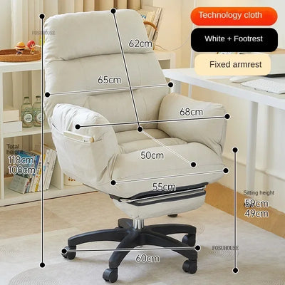 Nordic Technology Cloth Computer Armchair Study Home Furniture Lift Swivel Office Chair Comfortable Long-sitting Gaming Chairs X